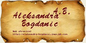 Aleksandra Bogdanić vizit kartica